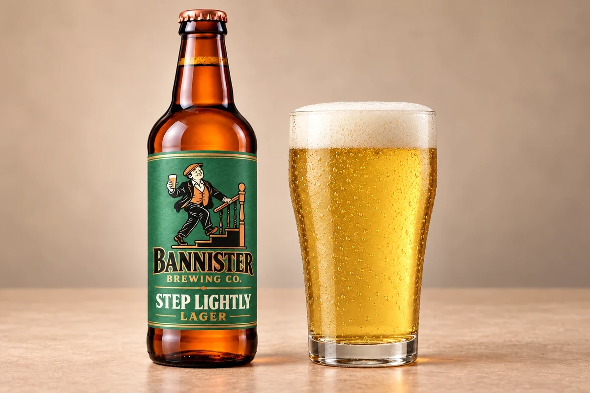 Step Lightly bottle beside a poured pint